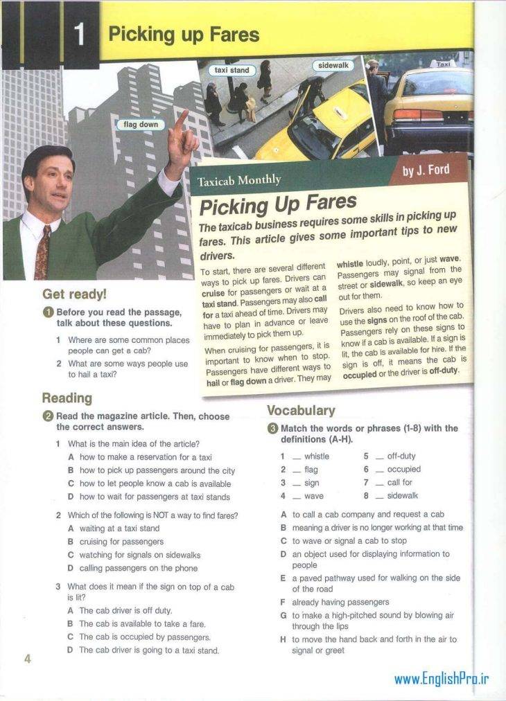 کتاب مکالمه زبان انگلیسی در تاکسیرانی | English for Taxi Drivers