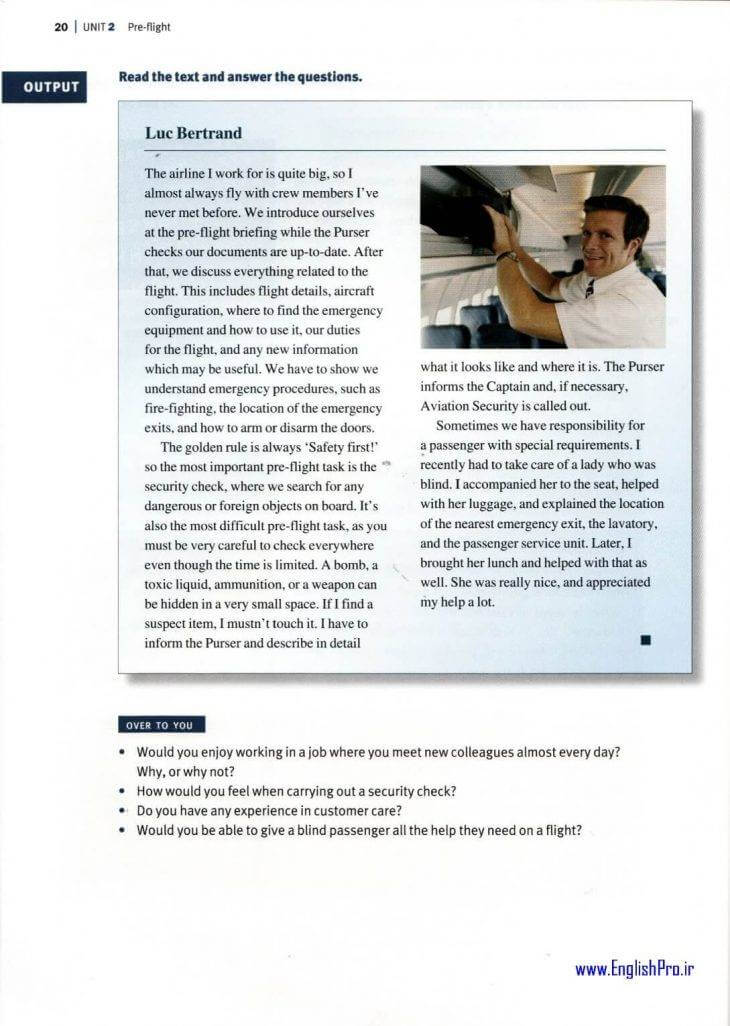 کتاب زبان تخصصی مهمانداری هواپیما (PDF) | Oxford English For Cabin Crew