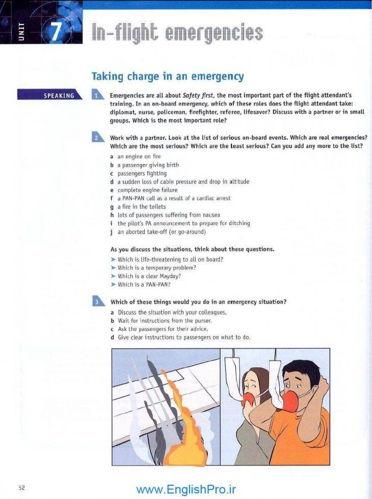 کتاب زبان انگلیسی تخصصی مهمانداری هواپیما | Heinle English For Cabin Crew