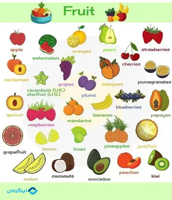 اسامی میوه ها در انگلیسی